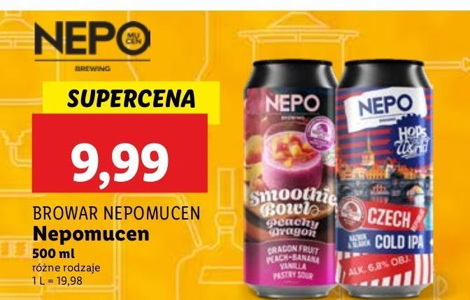 Piwo Nepomucen smoothie bowl promocja w Lidl