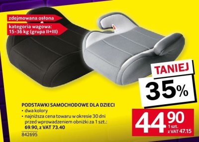 Podstawki samochodowe dla dzieci dwa kolory promocja w Selgros