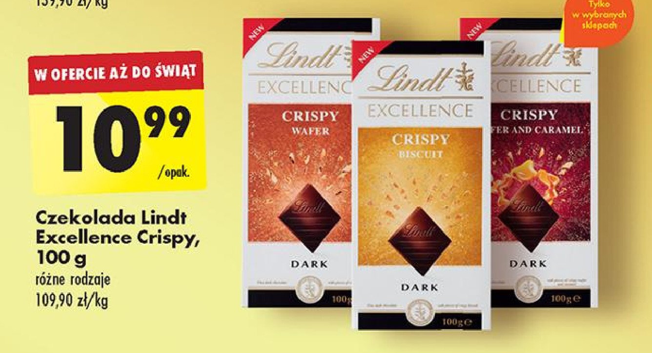 Czekolada crispy wafer and caramel Lindt excellence promocja