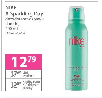 Dezodorant Nike sparkling day Nike cosmetics promocja