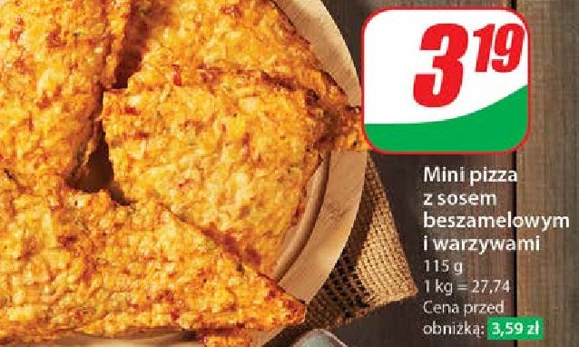 Pizza mini z sosem beszamelowym i warzywami promocja