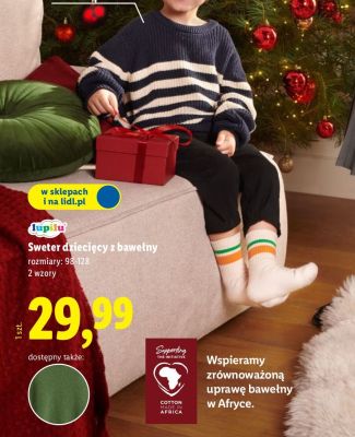 Sweter dziecięcy z bawełny  promocja w Lidl