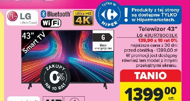 Telewi led 43" 43ur78003lk Lg promocja