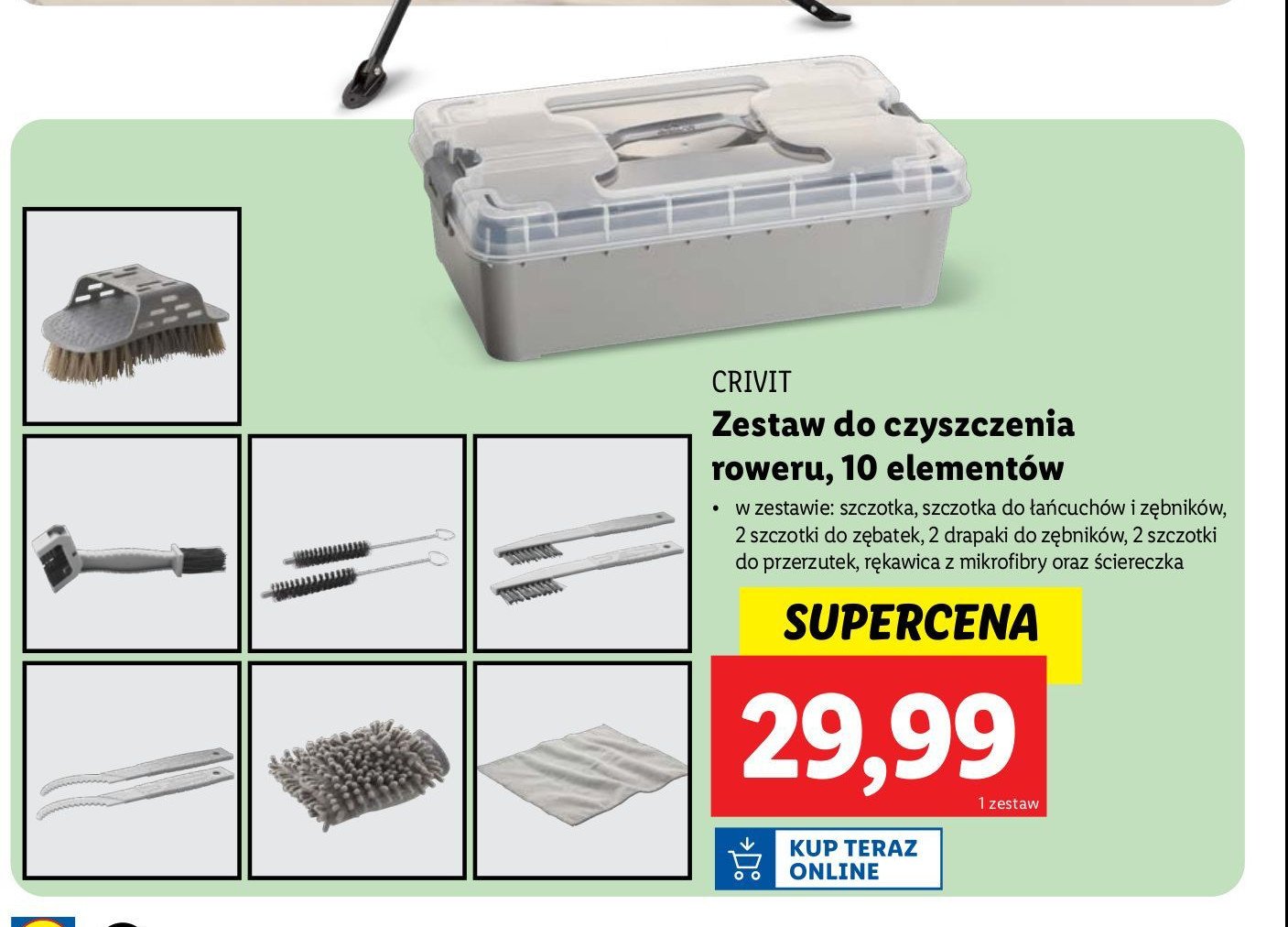 Zestaw do czyszczenia roweru Crivit promocja