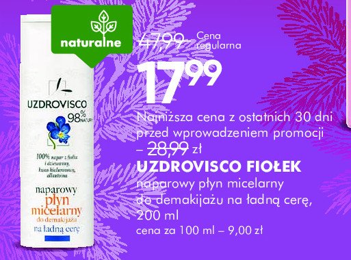 Płyn micelarny naparowy Uzdrovisco promocja w Super-Pharm