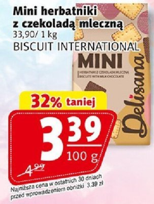 Mini herbatniki z czekoladą mleczną Biscuit International promocja w Prim Market