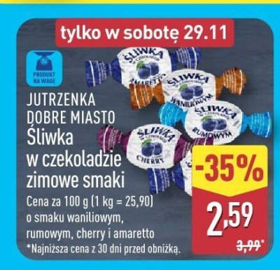 Śliwka w czekoladzie zimowe smaki promocja w Aldi