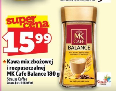 Kawa mix zbożowej i rozpuszczalnej MK Cafe Balance 180 g promocja w TOPAZ