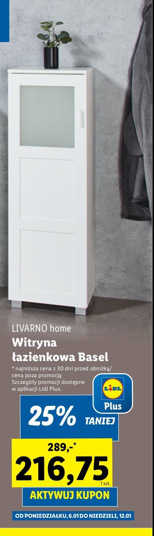 Witryna łazienkowa basel LIVARNO HOME promocja w Lidl