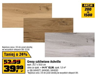 Gresy szkliwione Ashville promocja w OBI