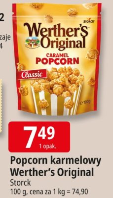 Popcorn karmelowy Werther's Original Storck promocja w Leclerc