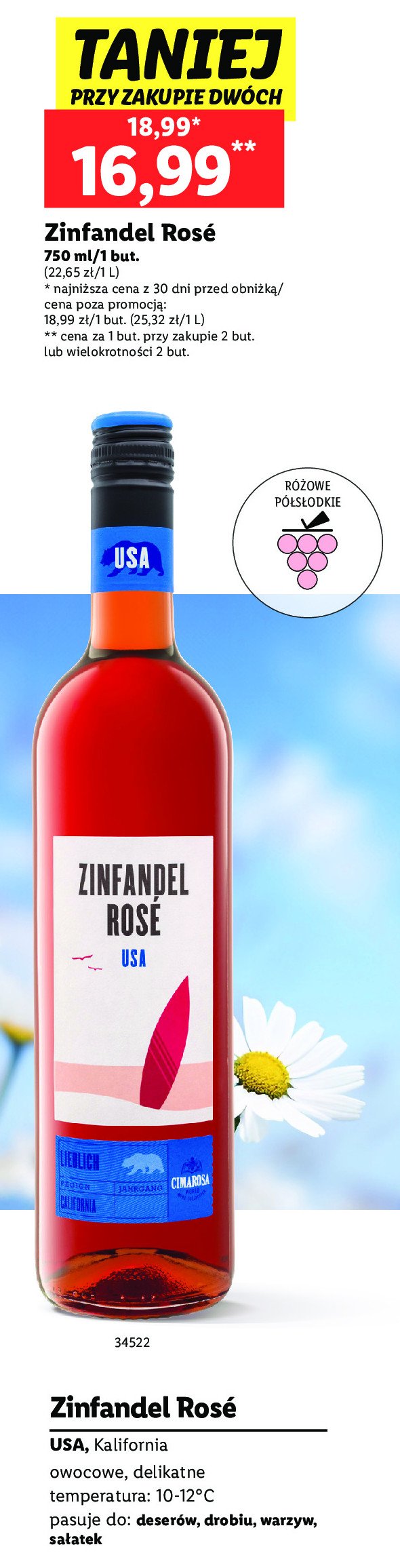 Wino Cimarosa zinfandel rose promocja