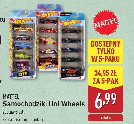 Zestaw samochodzików 1:64 Mattel promocja w Aldi