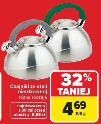 Czajniki ze stali nierdzewnej różne rodzaje promocja w Carrefour