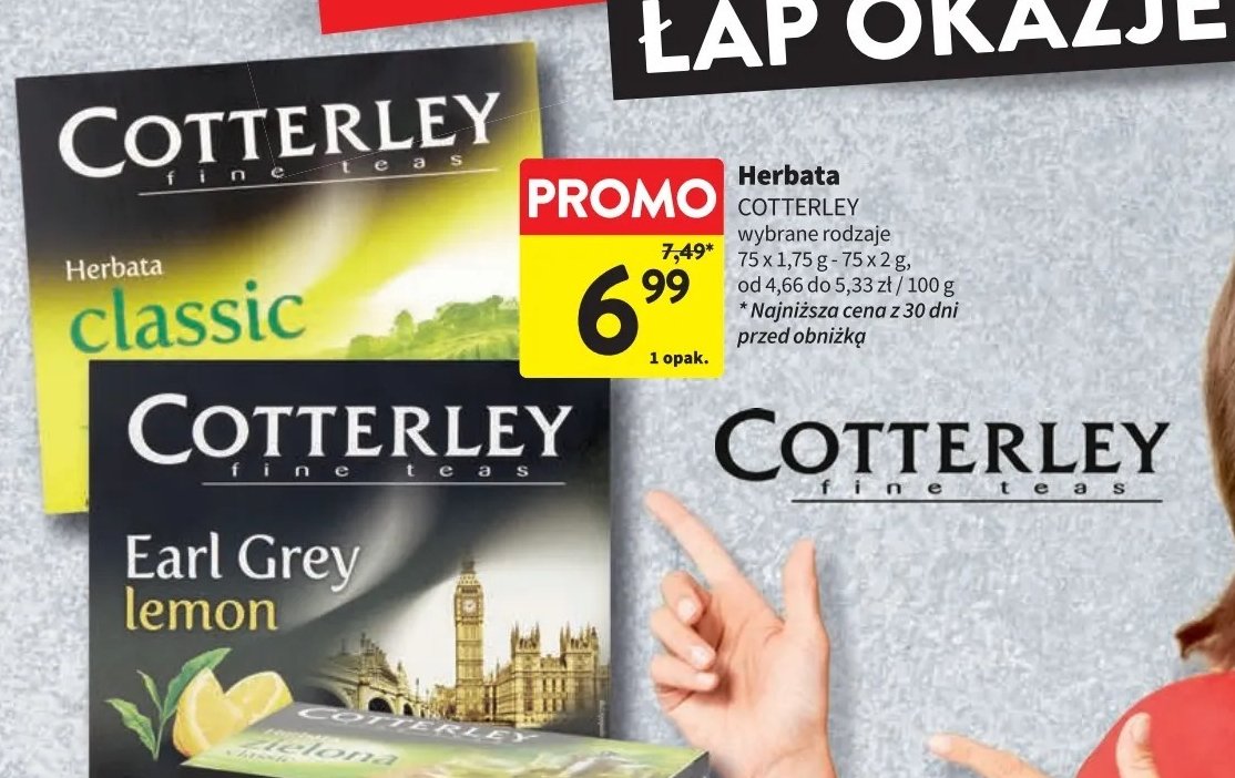 Herbata earl gray lemon Cotterley promocja w Intermarche