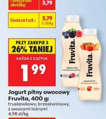 Jogurt pitny owocowy brzoskwiniowy promocja w Biedronka