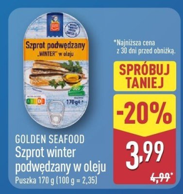 Szprot podwędzany winter w oleju  promocja w Aldi