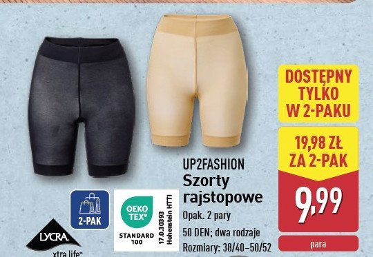 Szorty rajstopowe 50 den 50/52 Up2fashion promocja w Aldi