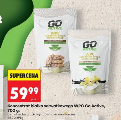 Koncentrat białka serwatkowego WPC Go Active, 700 g - o smaku ciasteczkowym promocja w Biedronka