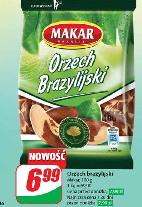 Orzechy brazylijskie Makar promocja w Dino