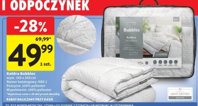 Kołdra Bubbles 160x200 cm John Cotton Europe promocja w Intermarche