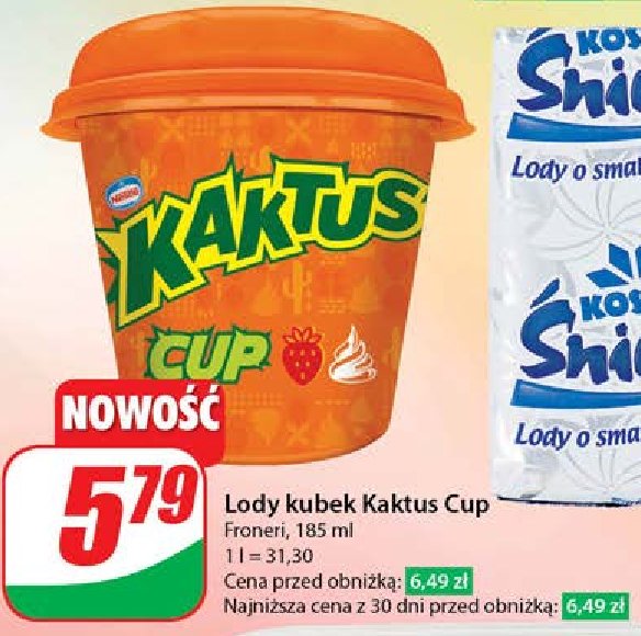 Lody śmietankowo-truskawkowe Nestle kaktus promocja w Dino