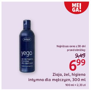 Żel do higieny intymnej dla mężczyzn Ziaja yego promocja w Rossmann