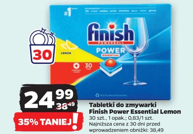 Tabletki do zmywarek lemon Finish power essential promocja