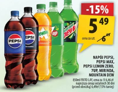 Napój Pepsi, Pepsi Max, Pepsi Lemon Zero, 7UP, Mirinda, Mountain Dew promocja w Arhelan