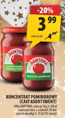 Koncentrat pomidorowy Dawtona (cały asortyment) promocja w Arhelan