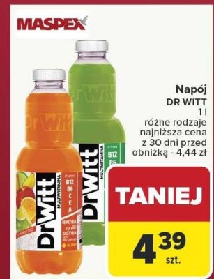 Napój DR WITT różne rodzaje promocja w Carrefour