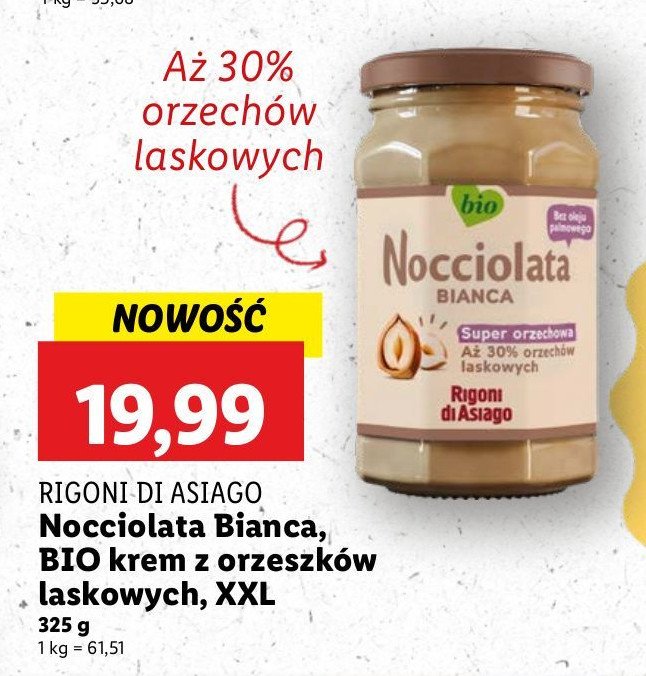 Krem nocciolata bianca Rigoni di asiago promocja