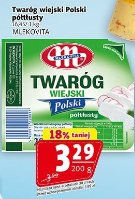 Twaróg Twaróg wiejski Polski półtłusty Mlekovita promocja w Prim Market