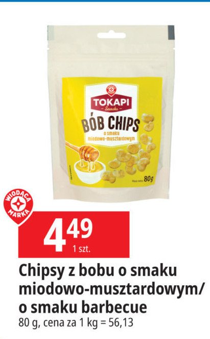 Chipsy bób o smaku miodowo-musztardowym Wiodąca marka tokapi promocja