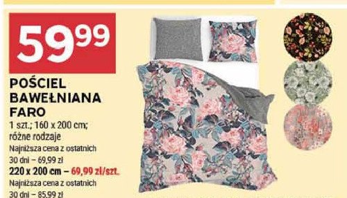 Komplet po艣cieli bawe艂nianej faro 220 x 200 cm + 2x 70 x 80 cm promocja