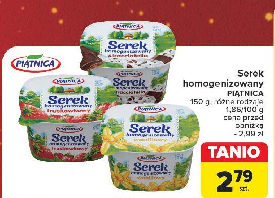 Serek homogenizowany truskawkowy Piątnica promocja w Carrefour Market