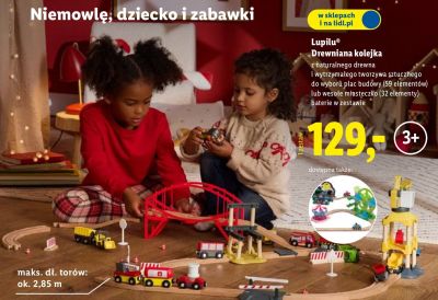 Drewniana kolejka Lupilu promocja w Lidl