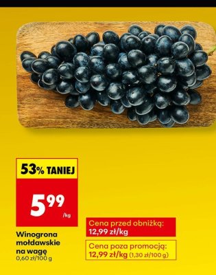 Winogrona mołdawskie na wagę promocja w Biedronka
