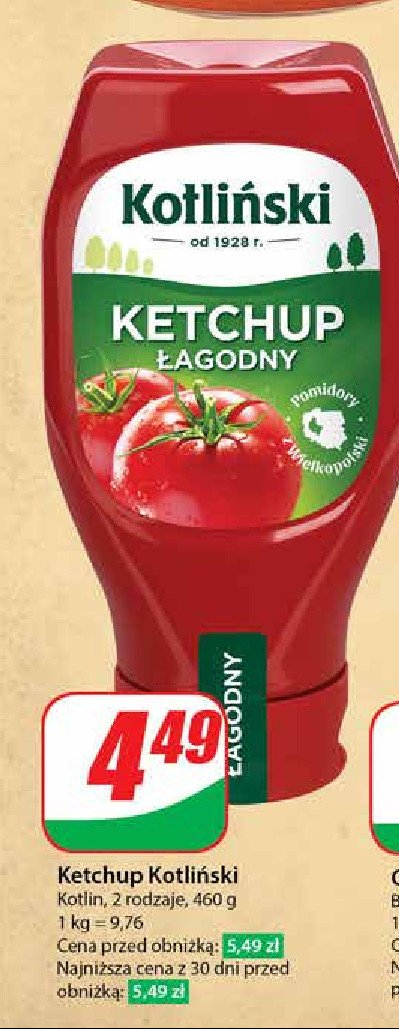 Ketchup łagodny Kotliński specjał promocja