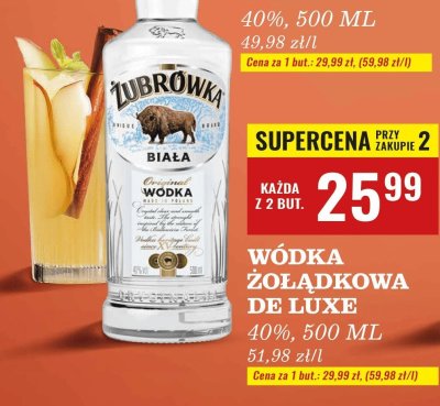 Wódka Żubrówka Biała 40% 500ml promocja w Biedronka