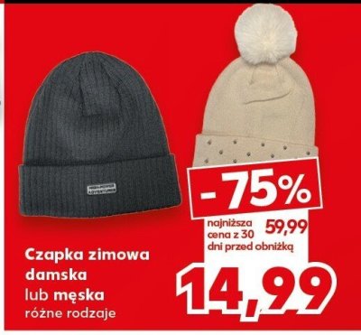 Czapka zimowa damska lub męska różne rodzaje promocja w Kaufland
