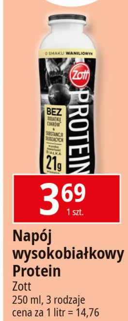 Napój waniliowy Zott protein promocja w Leclerc