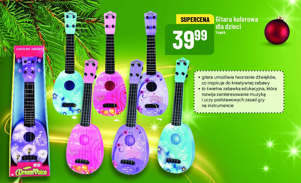 Gitara kolorowa dla dzieci promocja w POLOmarket