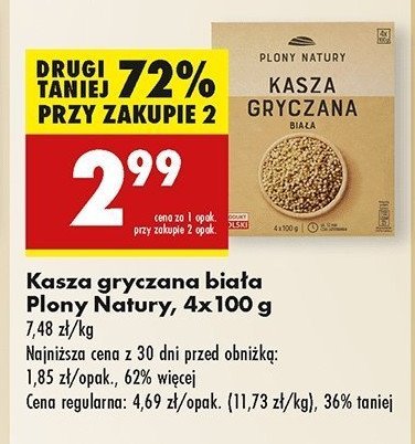 Kasza gryczana biała Plony natury promocja w Biedronka