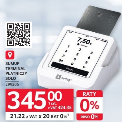 Terminal płatniczy SUMUP TERMINAL PŁATNICZY SOLO promocja w Selgros