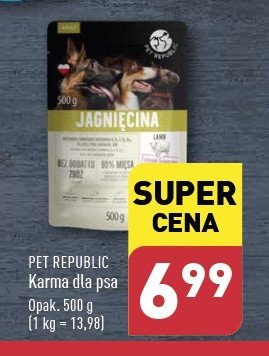 Karma dla psa jagnięcina Pet republic promocja w Aldi