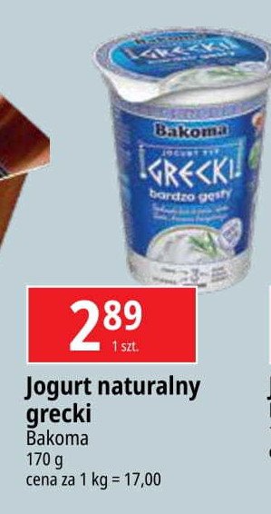 Jogurt Bakoma grecki promocja w Leclerc