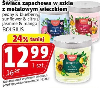 Świeca zapachowa w szkle z metalowym wiekiem promocja w Prim Market