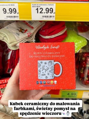 Kubek ceramiczny do malowania farbkami  promocja w Dino