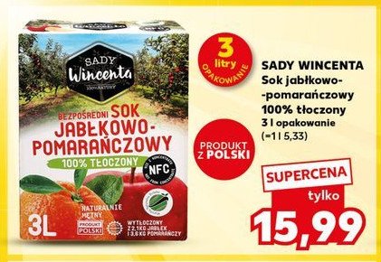 Sok jabłkowo pomarańczowy Sady wincenta promocja